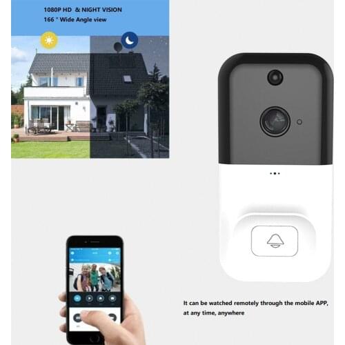 1080P Video Doorbell Wifi Door Phone Call 2-Way Audio PIR Alarm Intercom Wireless Door Camera Smart Home Security Cameras