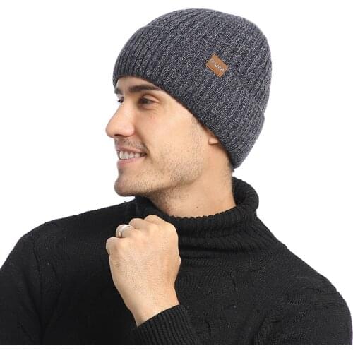 Skullies Beaines Knitted Hat Men Winter Hats For Women Men Fashion Bonnet Warm Thick Cap Male Beanie Hat Drop Shipping