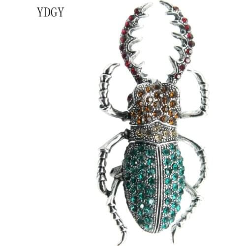 YDGY Vintage Alloy Enamel Beetle Brooches For Women Creative Bugs Pins Fashion Insect Badges