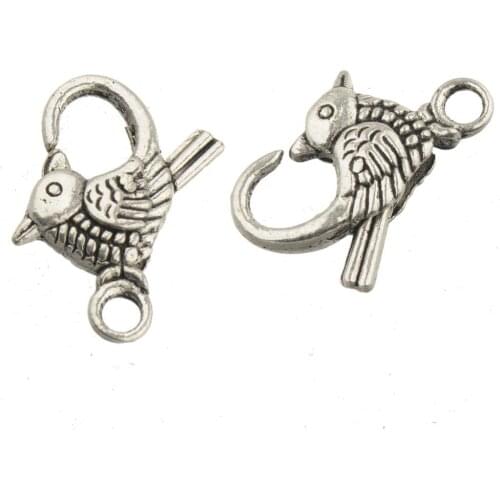 Jewelry clasps for handwork making rope hooks animal bird flat open diy antique silver alloy fine classic accessories 22mm 30pcs