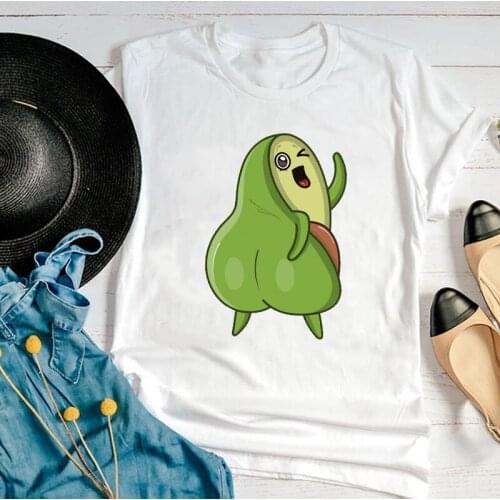 Women Graphic Avocado Fashion Funny Fruit Beach Cartoon Short Sleeve Summer Print Female Clothes Tops Tees Tshirt T-Shirt