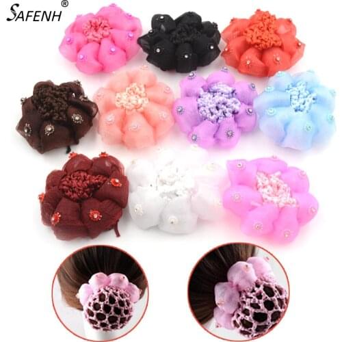 1pcs Kids Girls Hair Net Bun Cover Snood Sleep Ballet Dance Skating Crochet Decor Gift 10 Colours