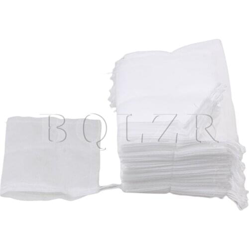 BQLZR 100pcs Disposable Tea Filter Bags Empty Cotton Drawstring Seal Filter Tea Bags