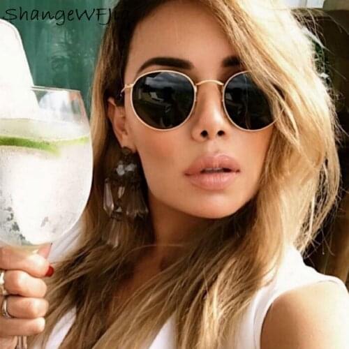 New Brand Designer Vintage Oval Sunglasses Women Retro Clear Lens Eyewear Round Sun Glasses For Female Ladies Oculos De Sol