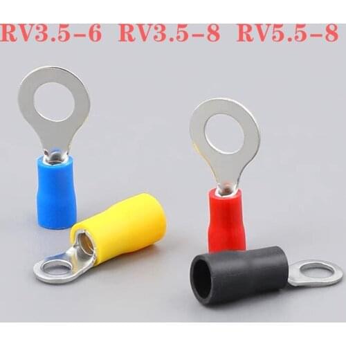 50Pcs/Lot RV3.5-4 RV3.5-5 RV3.5-6 RV3.5-8 Ring Crimp Insulation Terminal Wire Cable Connector RV2-3