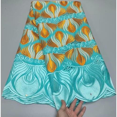 African Cotton Lace Fabric 5 Yards High Quality Nigerian Material Swiss Voile Lace Cloth In Switzerland For Sewing Dress TC32