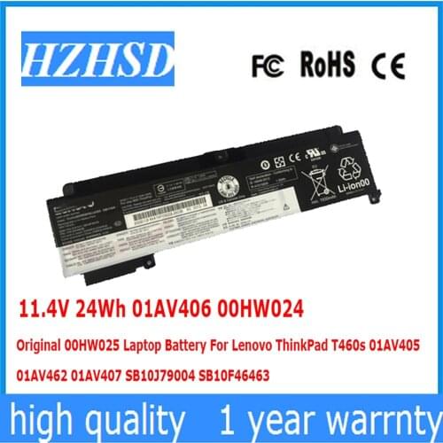 11.4V 24Wh 01AV406 00HW024 Original 00HW025 Laptop Battery For Lenovo ThinkPad T460s 01AV405 462 01AV407 SB10J79004 SB10F46463