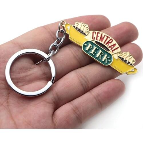 American TV show Friends Keychain Central Perk Coffee Time Pendant Key Chain For Best friend Car Keyring Jewelry Men Gift