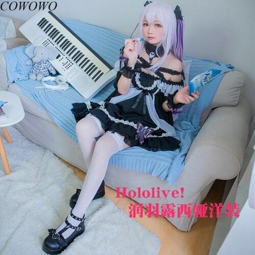 Anime! Vtuber Hololive Uruha Rushia Lolita Dress Elegant Uniform Cosplay Costume Halloween Carnival Party Role Play Outfit Women