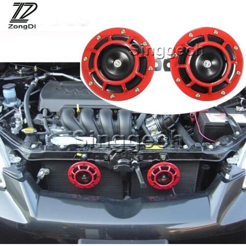 ZD 2X Car styling For Skoda Octavia A5 A7 2 Fabia Yeti BMW E60 F30 X5 E53 M3 Inifiniti Air Red Horn alarm loudspeaker Blast Tone