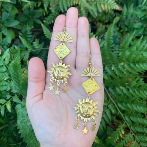 Goddess Sun Earring Sunburst Earring witchy earrings witch vibe celestial moon earrings witch gift witchy woman witch earrings
