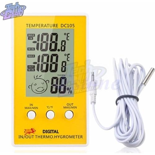 DC105 LCD Digital Thermometer Temperature Humidity Meter Hygrometer Indoor Outdoor Meteo Weather Station Diagnostic-too