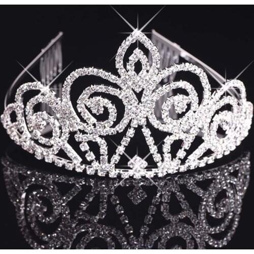Bride Tiara Crown Large Headdress Princess Diadem Wedding Crown Pageant Head ornaments Hair Jewelry Accessories