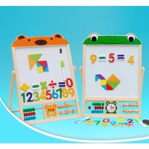 New Wooden Childrens Learning Drawing Board Early Education Educational Toys Magnetic Double-sided Drawing Board Blackboard