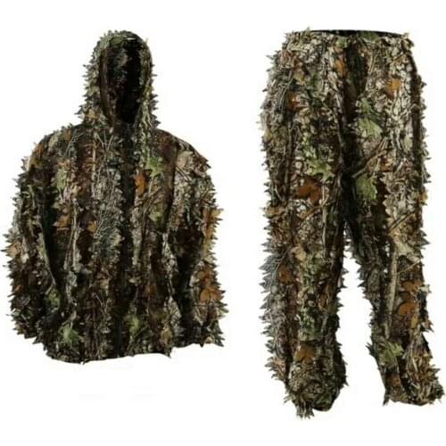 Hunting clothes New 3D maple leaf Bionic Ghillie Suits Yowie sniper birdwatch airsoft Camouflage Clothing jacket and pants