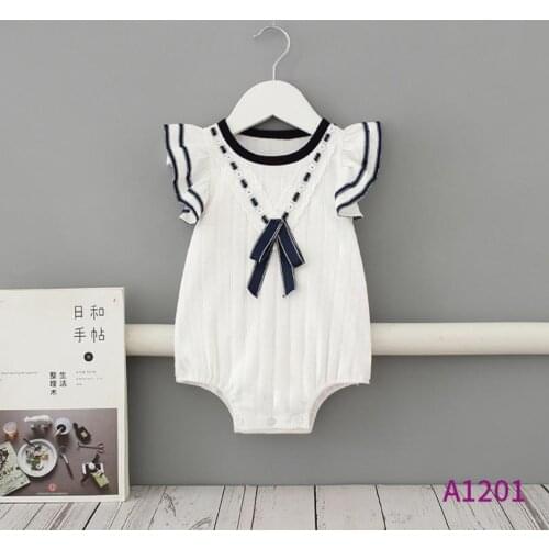 0-24M Summer New Floral Newborn Girls Bodysuit One-pieces Baby Jumpsuits Cotton Lace Stitching Baby Girl Clothes L792
