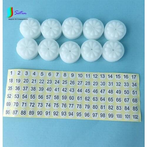 Round White 8G Cross Stitch Tool Water-soluble lubricating Wax Column Cross Stitch Thread Candle with 102 number sticker S0291N