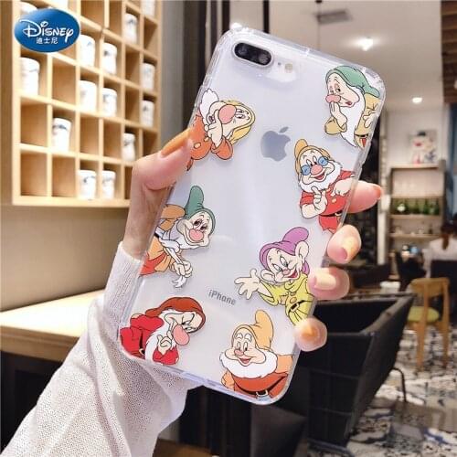 Disney Snow White Dwarfs Soft Case for iPhone 11 Pro Max 12 Mini XS Max XR Back Cover TPU Shell Cell Bag zz0427-6
