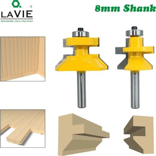 2pcs 8mm Shank 120 Degree Router Bit Set Woodworking Groove Cutters Tungsten Alloy Wood Tenon Milling Cutter Bits Tools 02122