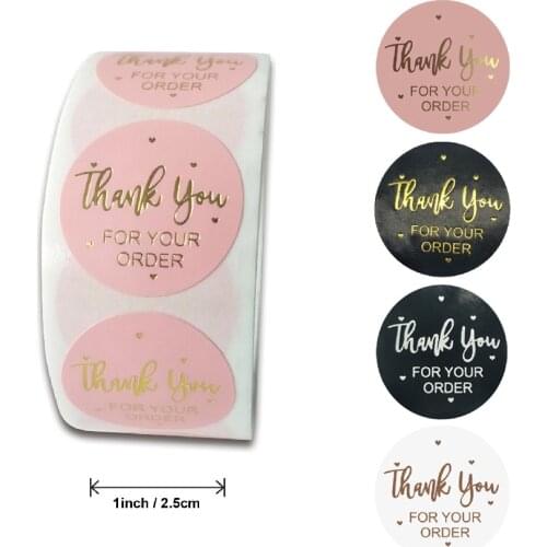 "THANK you for your order"Label stickers for Envelope sealing sticker black pink transparent Gift packaging stickers stationery