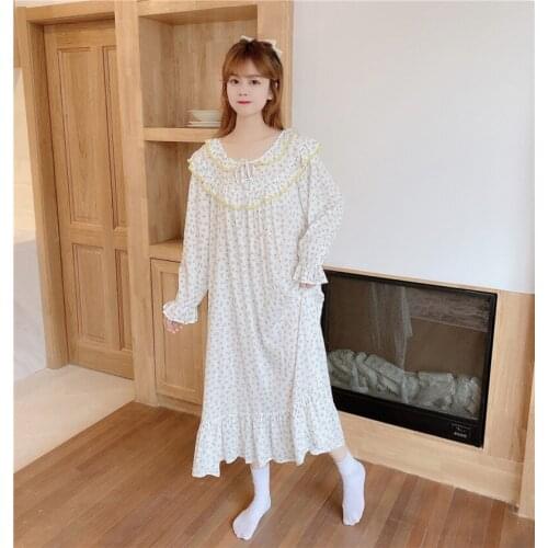 Nightgown floral soft sweet cute loose