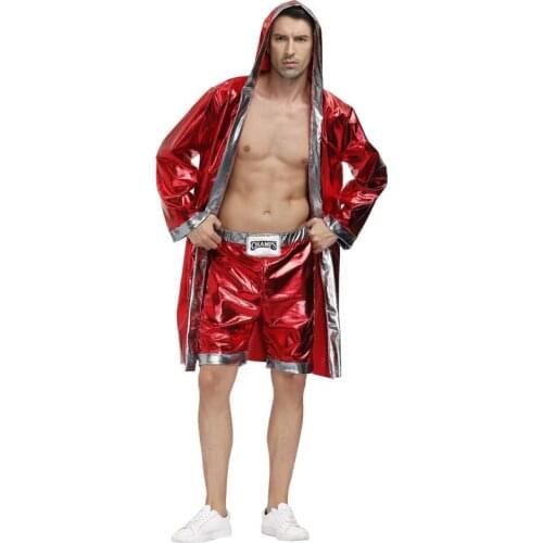 New Style Male Gladiator Cosplay Costume Red Cloak and Shorts Uniform Suits Boxing King Stage Wear Halloween Costumes For Men