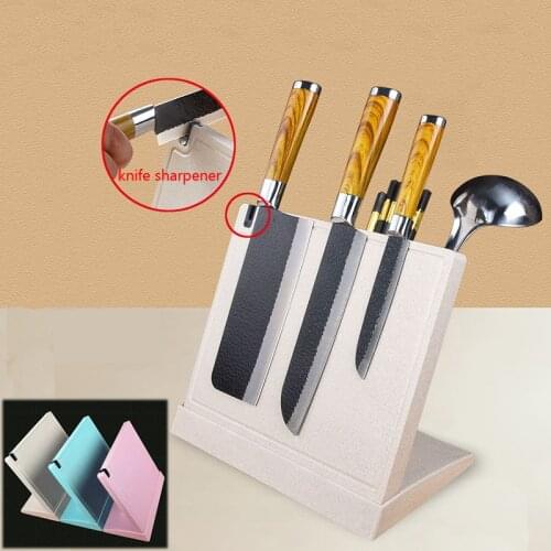 Knife Holder with Powerful Magnet - Wheat Stalk Knife Block Universal Knife Holder Cutting Board Kitchen Storage Knife Sharpener
