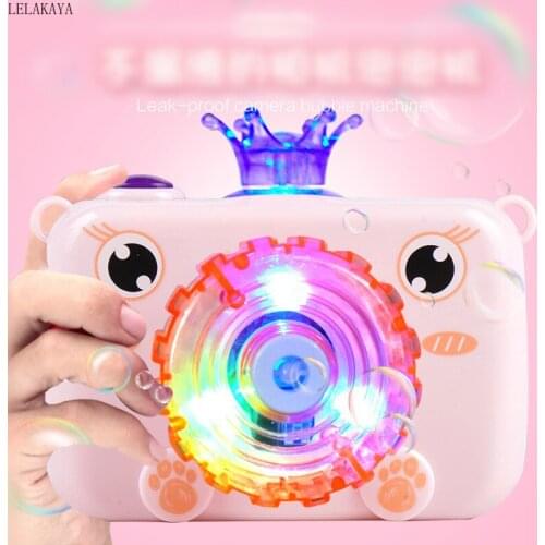 Camera Bubble Gun Blowing Toys For Kids Bear Frog Automatic Electric Soap bubble Machine Light Music Summer Outdoor Children Toy