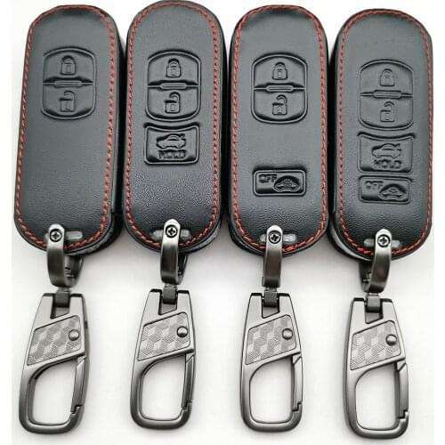 Remote Smart Car Key Cover, For Mazda 2 3 5 6 8 Cx3 Cx4 Cx5 Cx7 Cx9 M2 M3 M5 Leather Keychain With Key Holder, M6 Gt Accessories