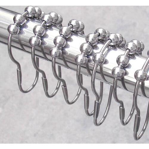 Hot New Arrival 12pcs Bath Rollerball Shower Curtain Hooks Glide Rings