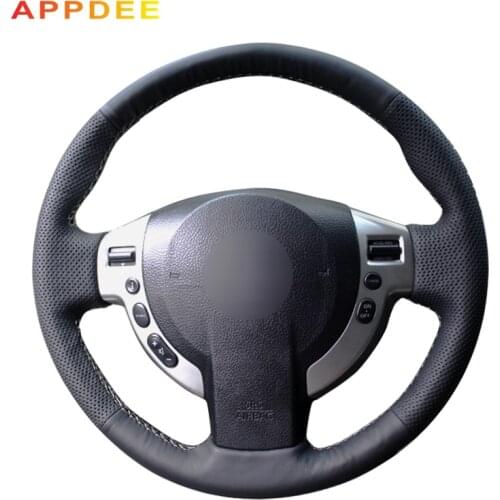 Hand-Stitched Leather steering wheel covers for Nissan Qashqai J10 X-TRAIL NV200 2008-2012 Car-Styling 2009 2010 2011 2012