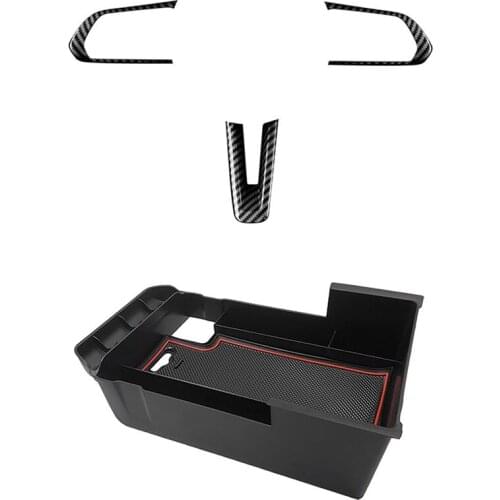 Steering Wheel Frame Cover Moulding with Car Armrest Storage Box Central Control Armrest Box,for Mazda 3 Cx-30 19-20