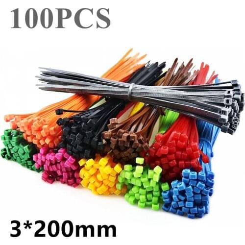 100pcs Self-locking Nylon Cable Ties Multi-use 8inch Wire Cable Zip Tie Kitchen Food Bag Clip Plastic Gardening Plant Cable Tie