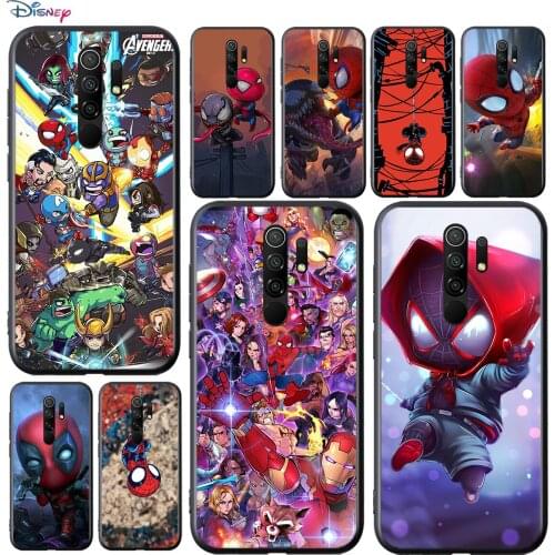 Marvel Avengers Super Hero Cartoons For Xiaomi Redmi 9A 9C 9 Prime GO 8A 7A 6A 5A 4X S2 Pro Plus TPU Silicone Black Phone Case