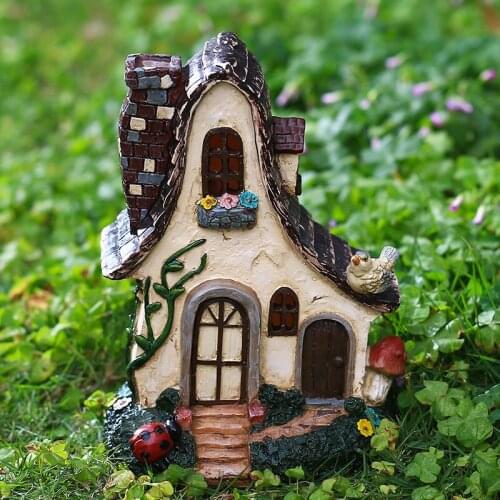 Fairy tale garden house resin crafts garden building home decoration jewelry birthday gift garden decoration