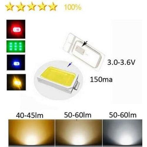 100pcs 5730 SMD LED 0.5W Red Green Blue Yellow White 50-65lm SMD 5730 LED Ultra Bright LED Diode