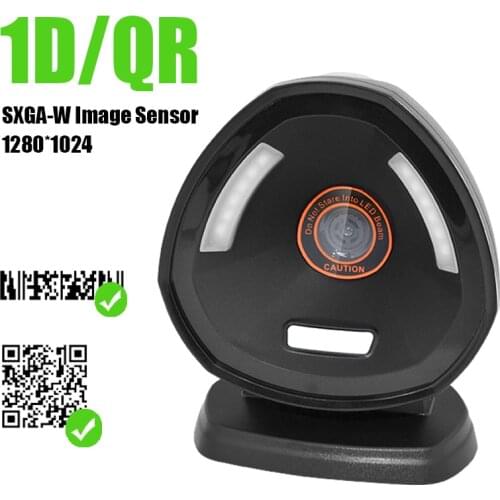 SXGA-W Image Sensor High Performance Desktop Scanner 1D QR PDF417 Barcode Reader for Bookstore Library Supermarket Drugstore