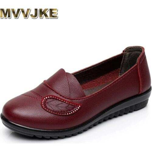 MVVJKE New mother fashion single shoes elderly soft-soled flat-bottomed shoes womens large size grandma shoes Ladies shoes