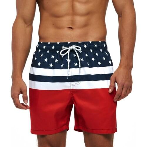 M-4XL Big Size Flag Beach Board Shorts Mens Swimming Shorts Swimwear Men Swim Trunks Quick Dry Boardshorts Surf Bathing Short