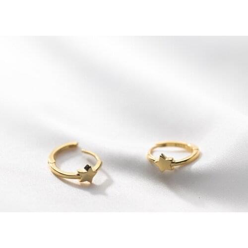 2021 New 925 Sterling Silver Minimalist Charm Earrings Small Fresh Star Earrings Womens Fashion Sweet Simple Design Ear Clip