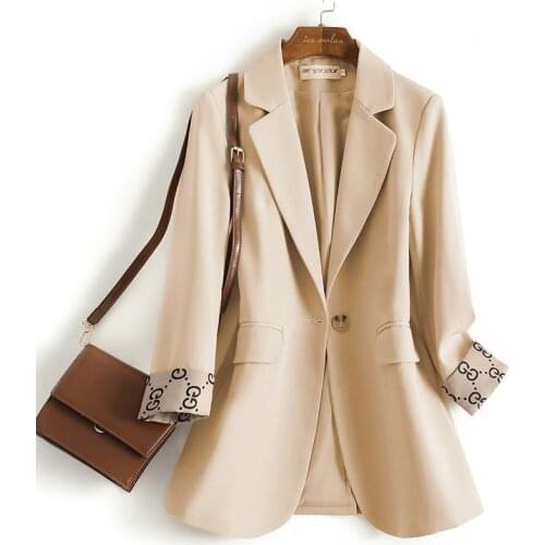 Plus size 4XL Women Blazer Jacket 2020 Spring Autumn Fashion Slim Elegant Work Lady Coat Single button Female Casual Suit Tops