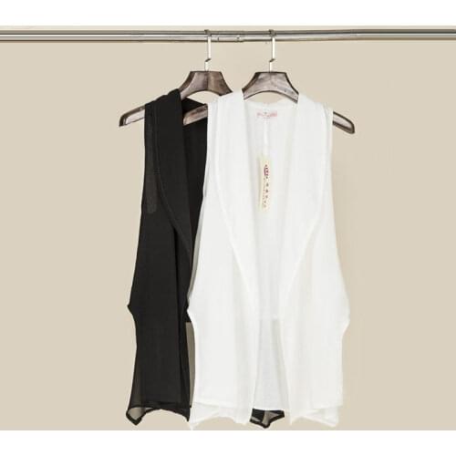 2021 Summer Women Fashion Black White Color Sleeveless Vest Jacket Office Ladies Open Stitch Suits WaistCoat Outwear Tops D116