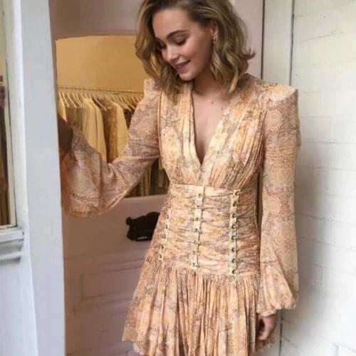 2021 Spring Summer Women Sexy Long Sleeve A-line Mini Dress