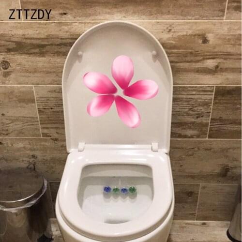 ZTTZDY 20.8*20CM Pink Flower Bathroom Toilet Seat Stickers Kids Room Wall Decoration T2-0723