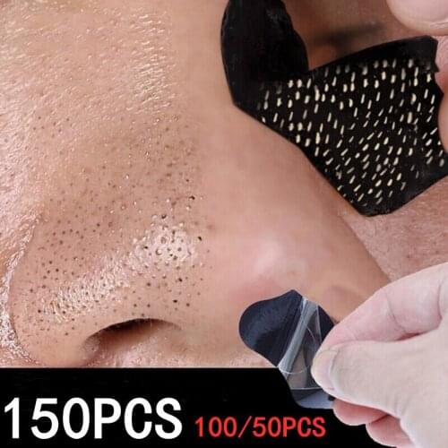 10-100pcs Nose Blackhead Remover Mask Deep Cleansing Skin Care Shrink Pore Acne Treatment Mask Nose Black dots Pore Clean Strips