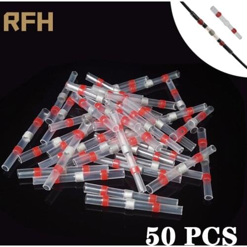 10 50 PCS Solder Seal Wire Connectors Heat Shrink Tube Soldering Connector Kit Automotive Marine Insulated