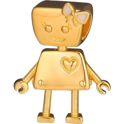 100% 925 Sterling Silver Shine Bella Bot Charms Beads for Jewelry Making Fits Original Bracelets Women DIY Jewelry Making