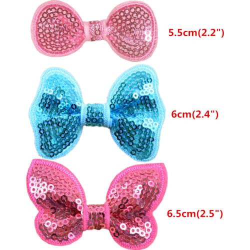 New Arrival Kids Bowknots 32pcs/lot New Arrival Cute Sequin Butterfly Bows 32C In Stock 6cm WITH CLIP For girls FC26