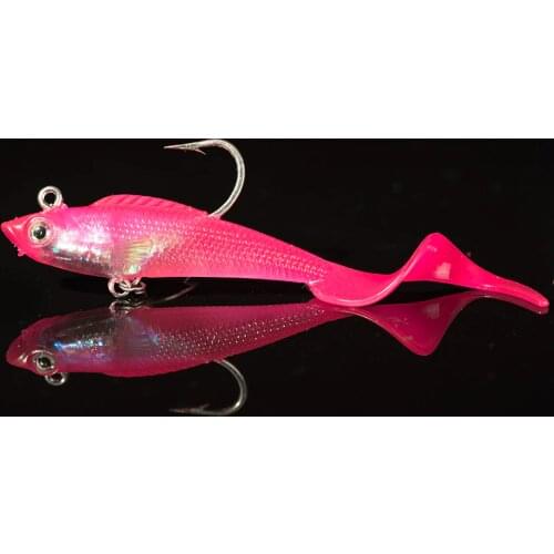 2Pcs/Lot 3D Eyes Lead Fishing Lures With Soft Fishing Lure Double hook Baits artificial bait jig wobblers rubber 75mm/9g