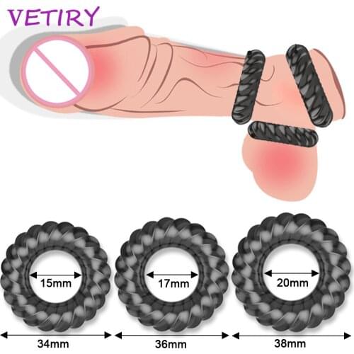 3 Pieces/set Penis Ring Scrotum Bind Cock Ring Couple Sex Porducts Sex Toys for Men Erection Penis Enlargement Delay Ejaculation